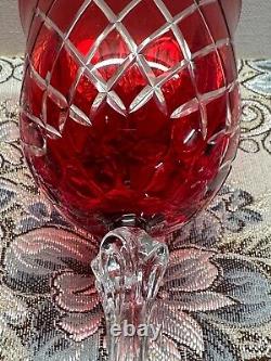 Stunning Set of 4 Vintage Red Crystal Wine / GA Cristal gioielli da tavola