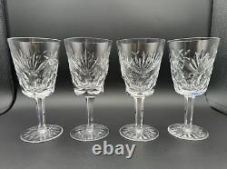 Stunning Set of 4 WATERFORD CRYSTAL Ashling(Cut) Water Goblets/Wine Glasses MINT