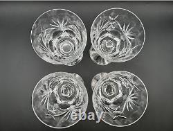 Stunning Set of 4 WATERFORD CRYSTAL Ashling(Cut) Water Goblets/Wine Glasses MINT