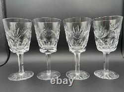 Stunning Set of 4 WATERFORD CRYSTAL Ashling(Cut) Water Goblets/Wine Glasses MINT