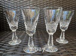 Stunning Set of 4 WATERFORD CRYSTAL Kenmare (Cut) White Wine Glasses MINT