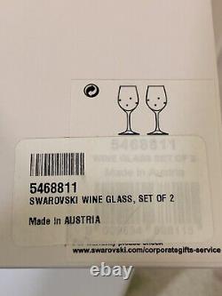 Stunning SwarovskiSet 2 Jewel Encrusted Crystal Crystalline Wine GlassesNEW