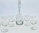 Stunning Vintage Rose Crystal Wine Decanter With Cover & 4 Crystal Wine Glasses