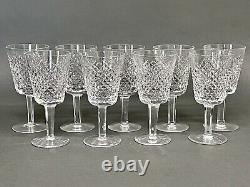 Stunning Vintage Set of 9 Diamond Pattern Alana Waterford Crystal Goblet