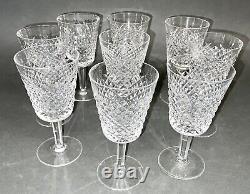 Stunning Vintage Set of 9 Diamond Pattern Alana Waterford Crystal Goblet