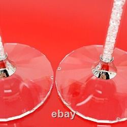 Swarovski CRYSTALLINE Red Wine Encrusted Crystal Stem Glasses 8.25 H Set of 2
