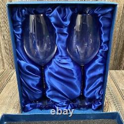 Swarovski Crystal Crystalline Red Wine Glasses (Set of 2) 1095948 With Satin Box