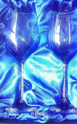 Swarovski Crystal Crystalline Stem Wine Glasses. New In Box. Free Shipping