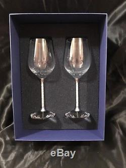 Swarovski Crystal Crystalline White Wine Glasses (Set of 2) NIB