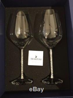 Swarovski Crystal Set Of 2 Red Wine Glasses