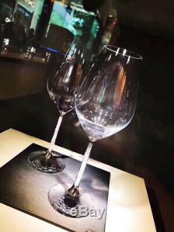 Swarovski Crystal Wine Set Bottle 2 Glass
