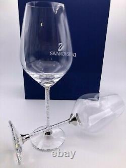 Swarovski Crystalline Red Wine Glasses Mib #626624