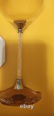 Swarovski Crystalline Stem Set Of 2 Wine Glasses New In Box