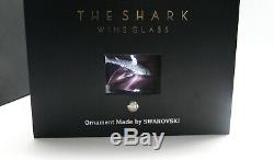 Swarovski Shark Ornament with Two Shark Wine Glasses! Rhodium Montana