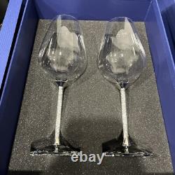 Swarovski Stemware White Wine Glasses Crystalline 1095947 New in Box Very Rare