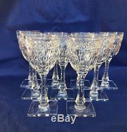 T G Hawkes & Co. WOODMERE 7240 Cut Glass Wine Glasses NY Signed Set of 9