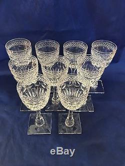 T G Hawkes & Co. WOODMERE 7240 Cut Glass Wine Glasses NY Signed Set of 9