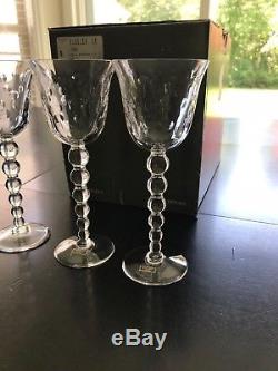 THREE (3) St. Louis SIGNED Crystal BUBBLES Burgundy Wine Hock Clear