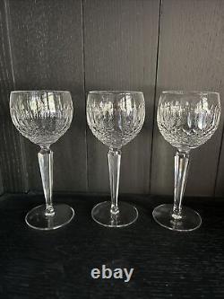 THREE (3) WATERFORD Crystal COLLEEN Hock Wine 7 3/8Glasses Gothic Mark