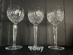 THREE (3) WATERFORD Crystal COLLEEN Hock Wine 7 3/8Glasses Gothic Mark