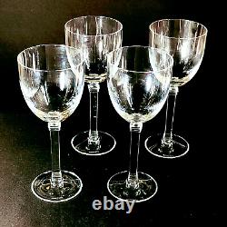 TIFFANY & CO HAMPTON WHITE WINE GLASSES, Blown Lead Crystal, 8 OZ, 4PC SET