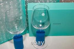 TIFFANY & CO. NEWWine Crystal Glass GobletOriginal Blue BoxesSet 2Slovenia