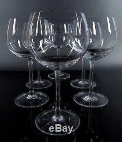 TIFFANY & CO. Signed Fine Crystal Wine Clear Glasses Goblets 7 1/8 Set of (6)