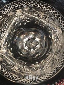 TWENTY Antique etched crystal wine stemware intricately cut. C1900s. EXQUISITE