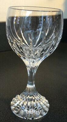 TWO BACCARAT MASSENA Crystal Wine Water Glasses, 7, Excellent Condition
