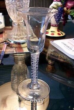 Tall Pontil Twist Stem Wine Glass Circa 1760 Mint Condition