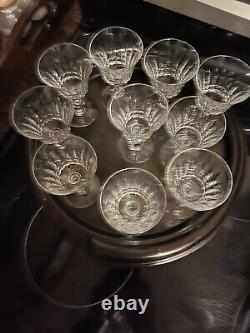 Ten Baccarat Crystal Wine Glasses