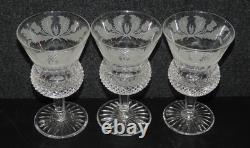Three (3) Edinburgh Crystal Thistle 4.5 Tall Claret Wine Glasses