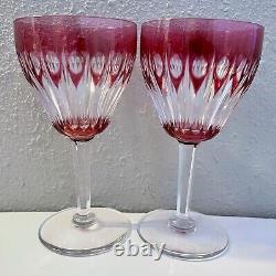 Three Vintage Roemer Wine Glasses Crystal Val St Lambert Pattern Zermatt