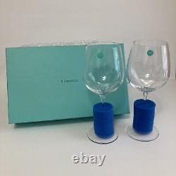 Tiffany And Co Crystal Classic Set Of 2 Wine Goblets 9 1/2 New In Box Slovenia