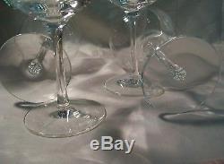 Tiffany & Co. Clear Four Crystal Wine Glasses Stemware Barware