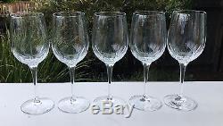 Tiffany & Co. Crystal Wine Glasses Starcut Pattern Set of 5 Star Cut