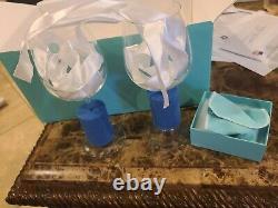 Tiffany & Co Crystal Wine Glasses and Elsa Peretti Sterling Thumbprint Stopper