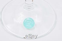 Tiffany & Co Florette Wine Glass Pair Crystal withBox Made in Japan Free Shipping