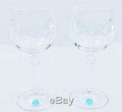 Tiffany & Co Florette Wine Glass Pair Crystal withBox Made in Japan Free Shipping