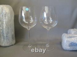 Tiffany & Company Boxed Wine Glass Set of 6 Clear Stemware 9.5 TALL Burgundy