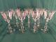 Tiffin Cherokee Rose Set of 7 Crystal 6 Claret Wine Goblets 3 1/2 Oz. #17399