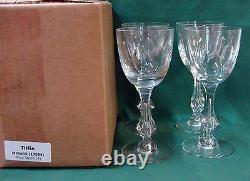 Tiffin Crystal MIRAGE 17594 Claret Wine Stems SET/4 MINT In BOX More Available