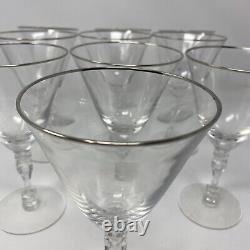 Tiffin Franciscan Montclair Crystal Wine Glasses Set Of 10. Platinum Rim