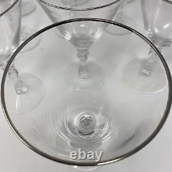 Tiffin Franciscan Montclair Crystal Wine Glasses Set Of 10. Platinum Rim