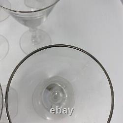 Tiffin Franciscan Montclair Crystal Wine Glasses Set Of 10. Platinum Rim