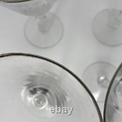 Tiffin Franciscan Montclair Crystal Wine Glasses Set Of 10. Platinum Rim