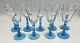 Tiffin Glass CRYSTAL & ELECTRIC BLUE #15001 WINE GOBLETS Set of 9 (277N)