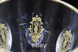 Tiffin Palais Versailles Claret Wine Glasses Set of 7 Vintage Gold Encrusted