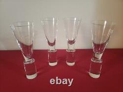 Toyo Sasaki Colonnade Modern Crystal Wine Glasses 1995 Set of 4 Japan
