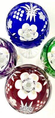 Traube NACHTMANN Bavarian Crystal Wine Glasses. Red, Blue, Purple And Green